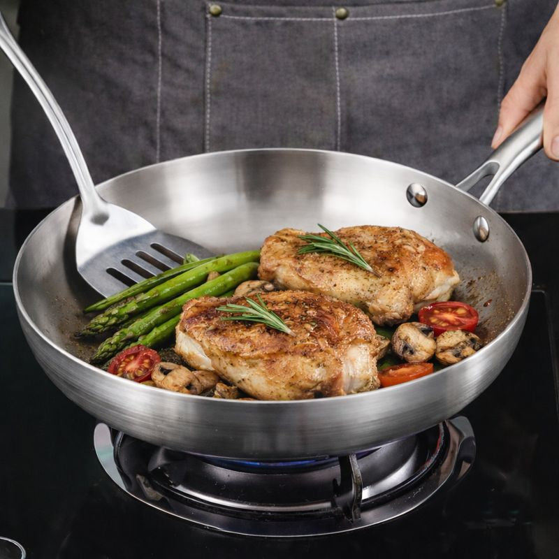 Trio de Poêles en Inox – 22 / 24 / 26 cm