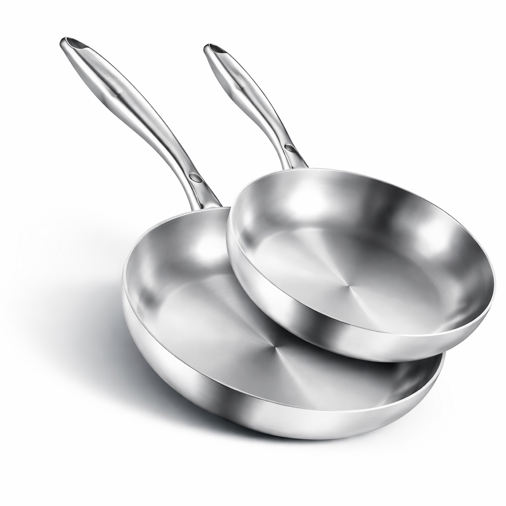 Lot de 2 Poêles en Inox – 22 cm + 26 cm