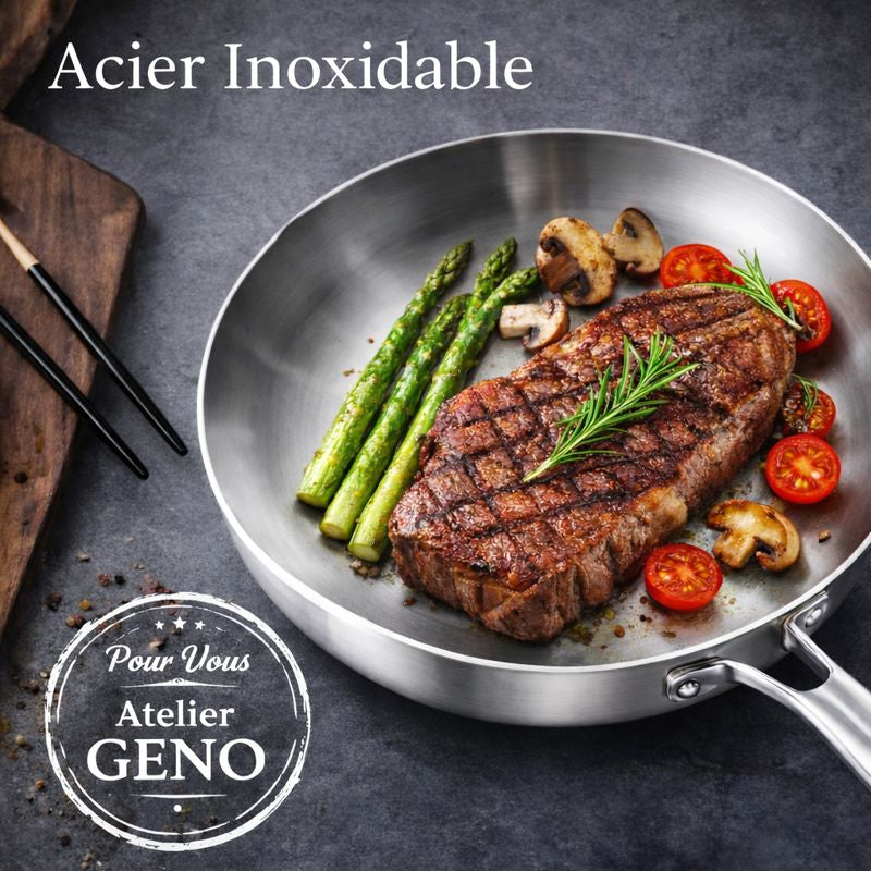 Lot de 2 Poêles en Inox – 22 cm + 26 cm